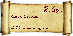 Rimek Szabina névjegykártya